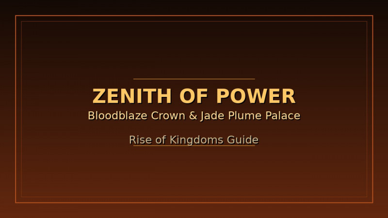Гайд по событию Zenith of Power в Rise of Kingdoms: скины Bloodblaze Crown и Jade Plume Palace